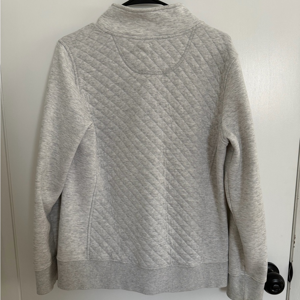 L.L. Bean Gray Quilted Sweatshirt - Picture 2 of 3